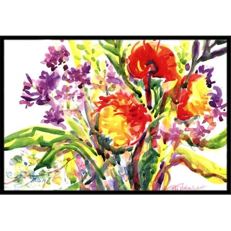 Carolines Treasures Carolines Treasures 6042MAT Flower Indoor Or Outdoor Mat - 18 x 27 in. 6042MAT
